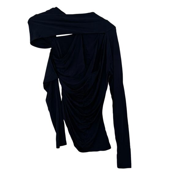 Cult Gaia Black Cut Out Long Sleeve Shirt Sz M - Picture 1 of 5